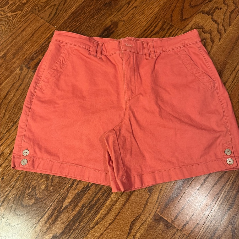 Gloria Vanderbilt Vibrant Coral Khaki Shorts - Size 10